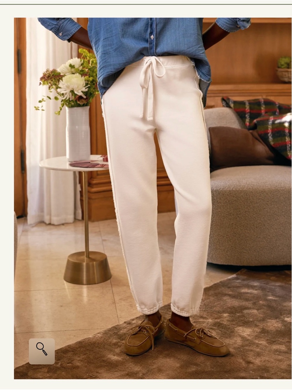 Frank & Eileen Sophie Vintage Cream Drawstring Jogger
